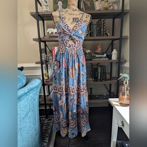 Floral Blue Maxi Dress